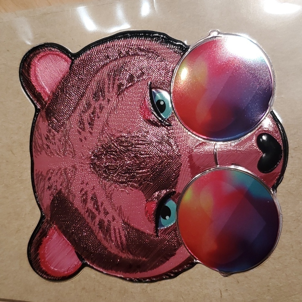 🧿 NIB 3D METALIC BEAR STICKER